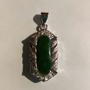 Faux Jade Diamond Pendant